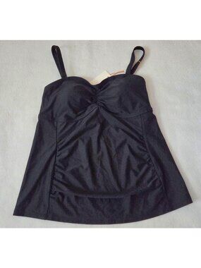 Quince Maternity Black Adjustable Strap Tankini Top Size S
